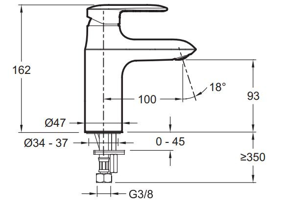 Смеситель Jacob Delafon Kumin E99447-CP для раковины