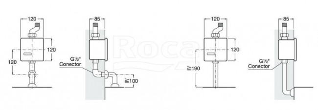Клавиша смыва Roca Sentronic-S 5A8102CM0 для писсуара электронная хром матовый