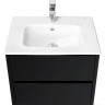 Комплект тумба Акватон Римини NEW 60 черный глянец с раковиной Victoria-N Unik 60 1A2266K1RN950