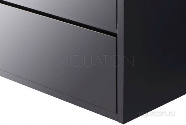 Комплект тумба Акватон Римини NEW 60 черный глянец с раковиной Victoria-N Unik 60 1A2266K1RN950