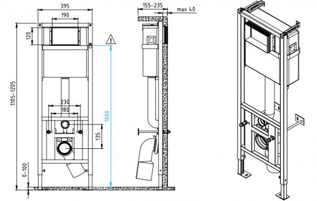 Комплект Cersanit City CO DPL EO Slim + Link Pro + кнопка Movi хром матовый A64075