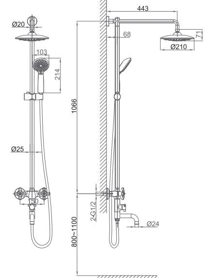 Душевая система D&K Hessen.Goethe DA1384741E09
