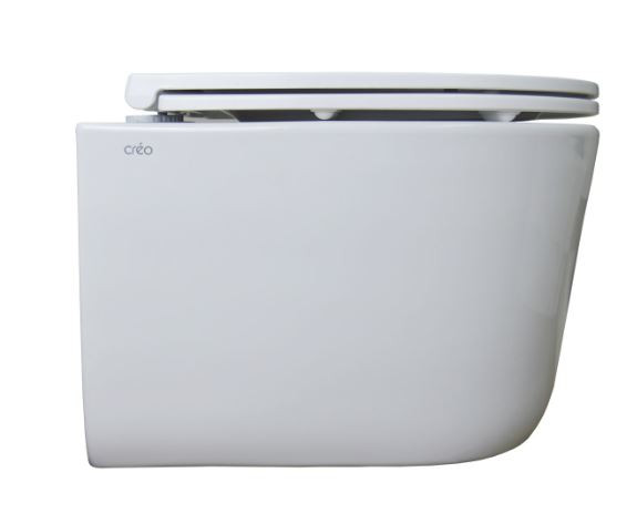 Унитаз подвесной Creo Ceramique LYon 2.0 LY1100R безободковый система смыва Торнадо с микролифтом