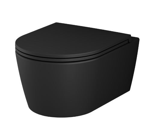 Унитаз подвесной Am.Pm Func FlashClean C8F1700MBSC безободковый с микролифтом черный матовый