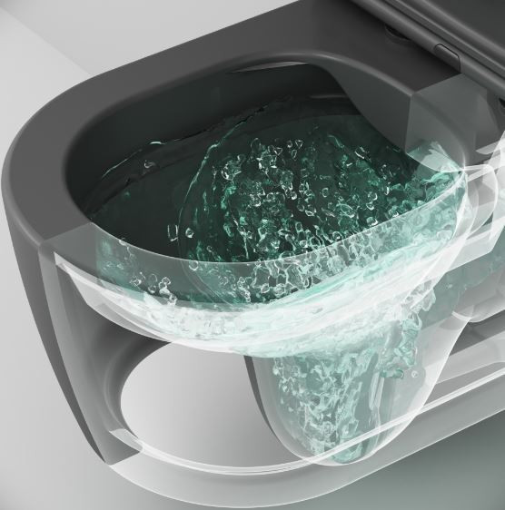 Унитаз подвесной Am.Pm Func FlashClean C8F1700MBSC безободковый с микролифтом черный матовый