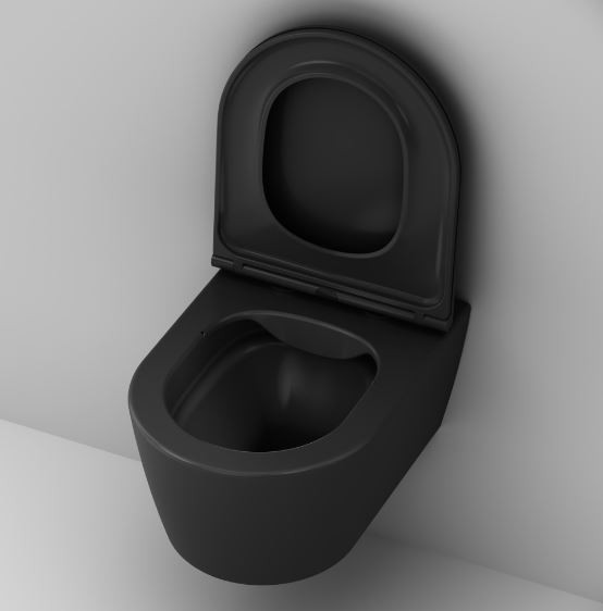 Унитаз подвесной Am.Pm Func FlashClean C8F1700MBSC безободковый с микролифтом черный матовый