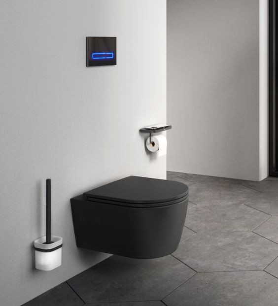 Унитаз подвесной Am.Pm Func FlashClean C8F1700MBSC безободковый с микролифтом черный матовый