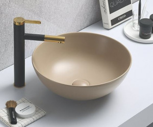 Раковина CeramaLux 104MC-1 41,5*41,5 накладная капучино матовый