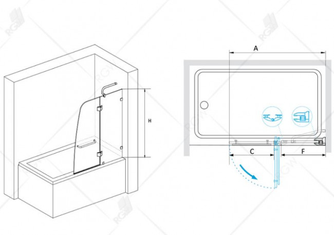 Шторка для ванны RGW SC-13 90 01111309-11 прозрачное