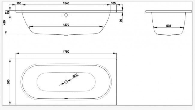 Ванна стальная Bette BetteStarlet 175*80 1450-000