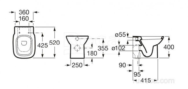 Унитаз приставной Roca Debba 347996000