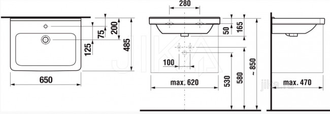 Раковина Jika Cubito 65 8.1042.4.000.104.1