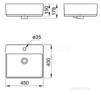 Раковина Акватон Geometry 45 WQ8A37000000004