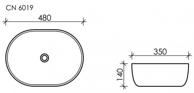 Раковина Ceramicanova Element 48*35 CN6019 накладная