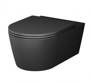 Унитаз подвесной Am.Pm Func FlashClean C8F1701MBSC безободковый с микролифтом черный матовый