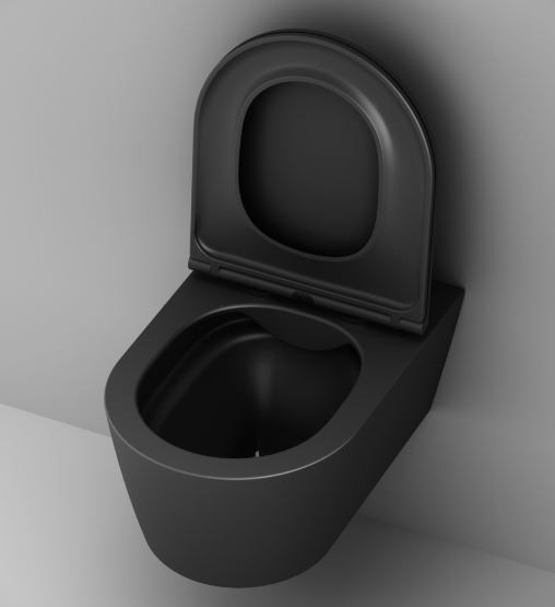 Унитаз подвесной Am.Pm Func FlashClean C8F1701MBSC безободковый с микролифтом черный матовый