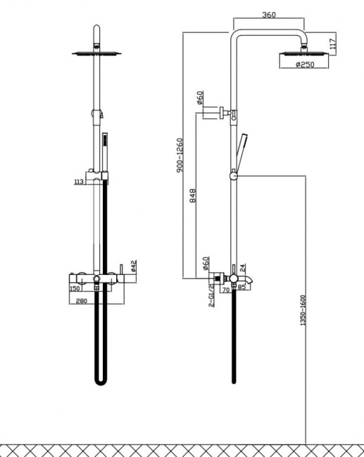 Душевая система Milacio Ultra MCU.151.MB черный матовый