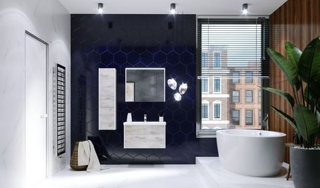 Тумба Roca Ronda 80 ZRU9303004 белый матовый/бетон без раковины