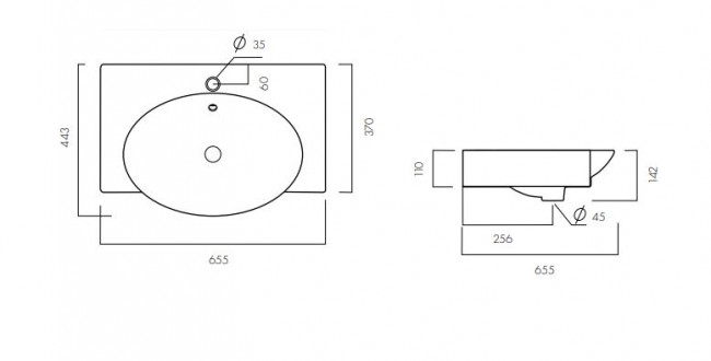 Раковина Акватон Infinity 65 1AX161WBXX000