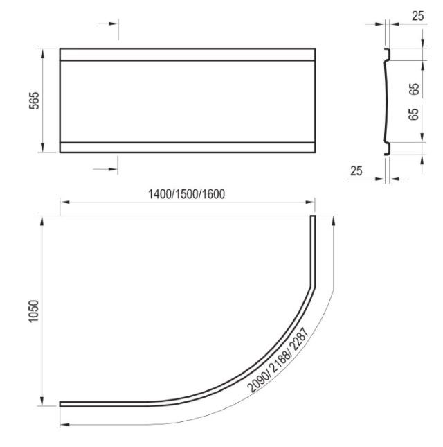 Передняя панель Ravak Rosa 150 CZJ1000A00 универсальная