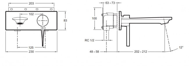 Смеситель Jacob Delafon Stance E9106-CP для раковины настенный