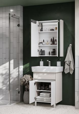 Тумба под раковину Акватон Верди PRO 60 Н 1A207701VDAV0 белая ясень фабрик