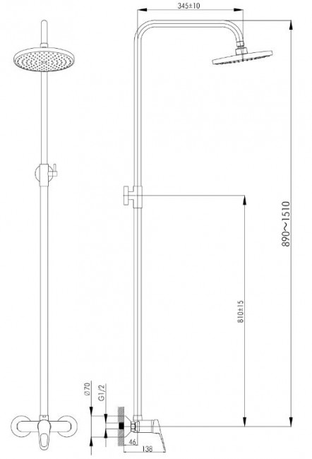 Душевая система Rossinka B35-44