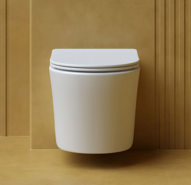 Унитаз подвесной Ceramica Nova Balearica Rimless CN6000MW безободковый с микролифтом белый матовый