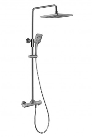 Душевая система Vincea Next VSFS-1N1TGM с термостатом вороненая сталь