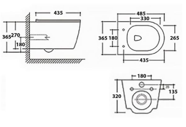 Комплект инсталляции TECE Base с безободковым унитазом Azario Uno AZ-2380 SET-TC-412-2380