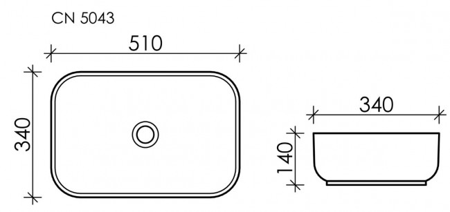 Раковина Ceramicanova Element 51*34 CN5043 накладная