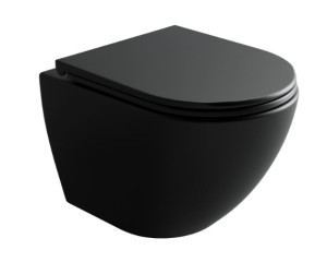 Унитаз подвесной Ceramicanova Metropol Торнадо CN4002TMB безободковый с микролифтом черный матовый