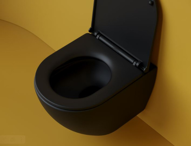 Унитаз подвесной Ceramicanova Metropol Торнадо CN4002TMB безободковый с микролифтом черный матовый