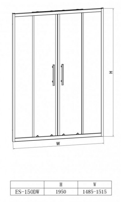 Душевая дверь Esbano ES-150DW 150 прозрачное