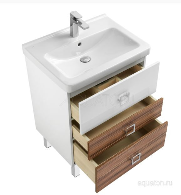 Тумба под раковину Акватон Стамбул 65 М 1A145801ST560 эбони темный