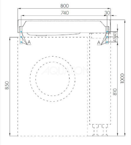 Раковина Акватон Рейн 80 1A72113KRW010 для установки над стиральной машиной