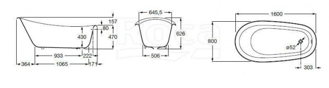 Ванна чугунная Roca Carmen 234250007 160*80 белая