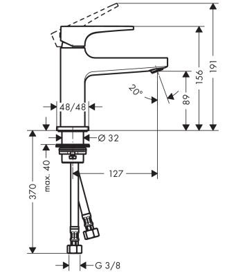 Смеситель Hansgrohe Metropol 32500670 для раковины черный матовый