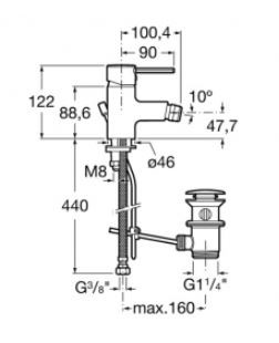 Смеситель Roca Targa 5A6060C0M для биде