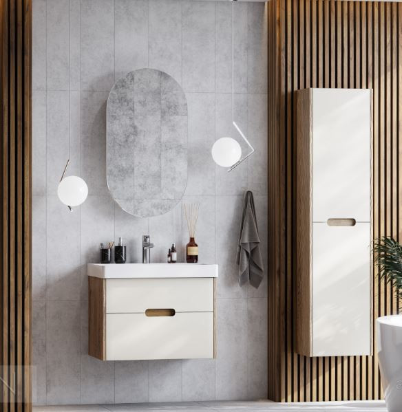 Шкаф-колонна Акватон Оливия 1A254603OLVG0 бежевый, дуб велл