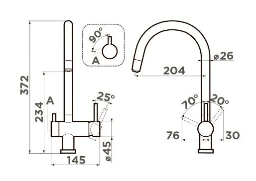 Смеситель Omoikiri Yamada-BN 4994225 для кухни с подключением к фильтру нержавеющая сталь