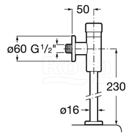 Кран для писсуара Roca Aqualine 5A9177C00 порционно-нажимной