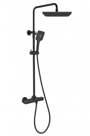 Душевая система Vincea Next VSFS-1N0TMB с термостатом черный матовый Душевая система Vincea Next VSFS-1N0TMB с термостатом черный матовый