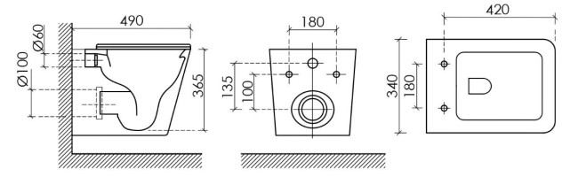 Унитаз подвесной Ceramicanova Union Торнадо CN4009T безободковый с микролифтом
