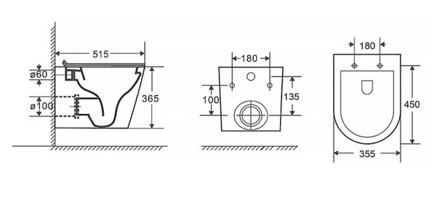 Унитаз подвесной Azario Moneo AZ-0062 безободковый с микролифтом