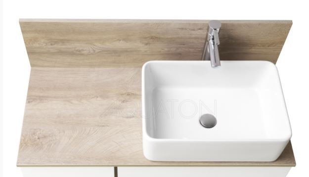 Столешница под раковину Акватон Мишель 100 1A253103MIX40 дуб эндгрейн с панелью ВЛДСП