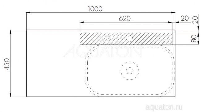 Столешница под раковину Акватон Мишель 100 1A253103MIX40 дуб эндгрейн с панелью ВЛДСП