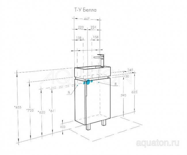 Тумба под раковину Акватон Бэлла 1A221501BBAZ0 белая джарра