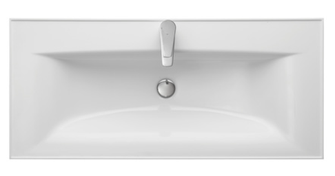 Комплект тумба Акватон Римини 100 NEW белый глянец с раковиной Айрис 100 1A2328K3RN010