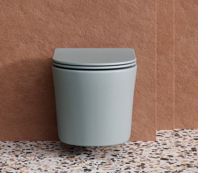 Унитаз подвесной Ceramica Nova Balearica Rimless CN6000MH безободковый с микролифтом антрацит матовый